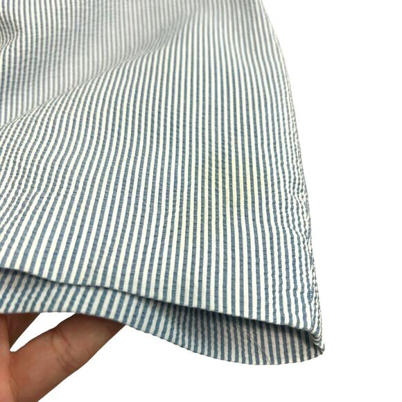 Talbots Seersucker Striped Shorts 8 Blue White Coastal Preppy Resort Classic - Picture 6 of 7
